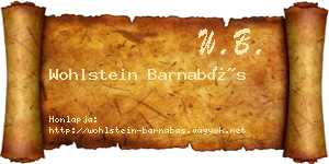 Wohlstein Barnabás névjegykártya